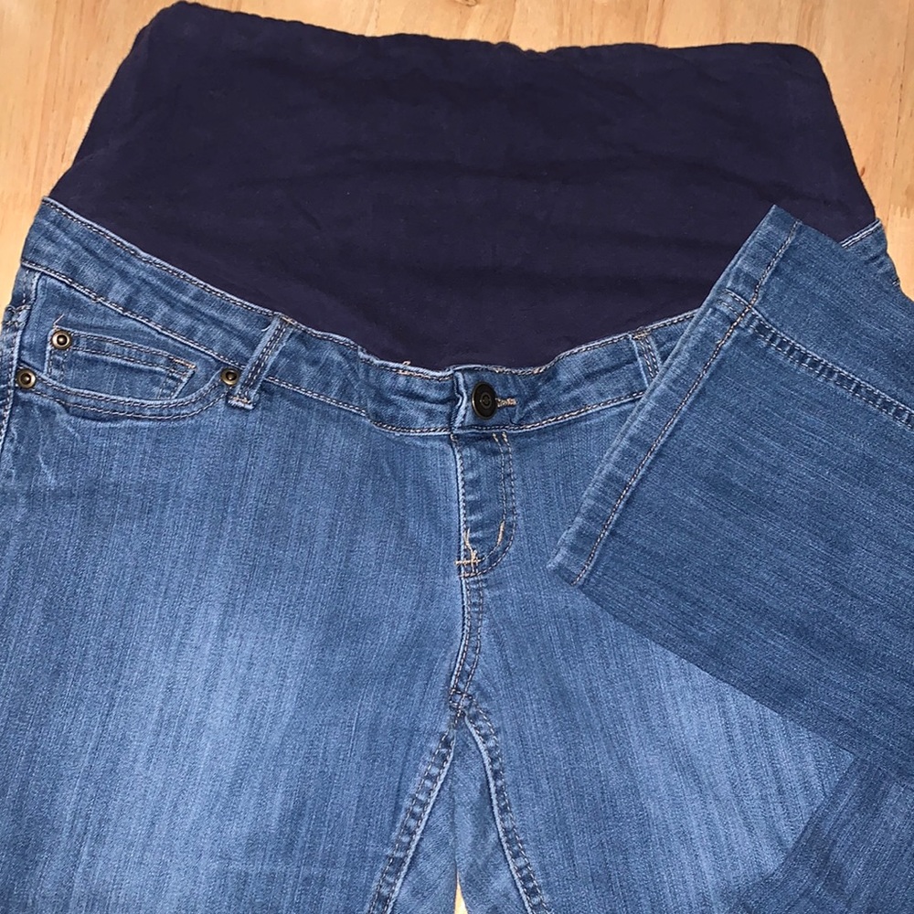 EUC Planet Motherhood bootcut medium dark wash maternity jeans, Size L